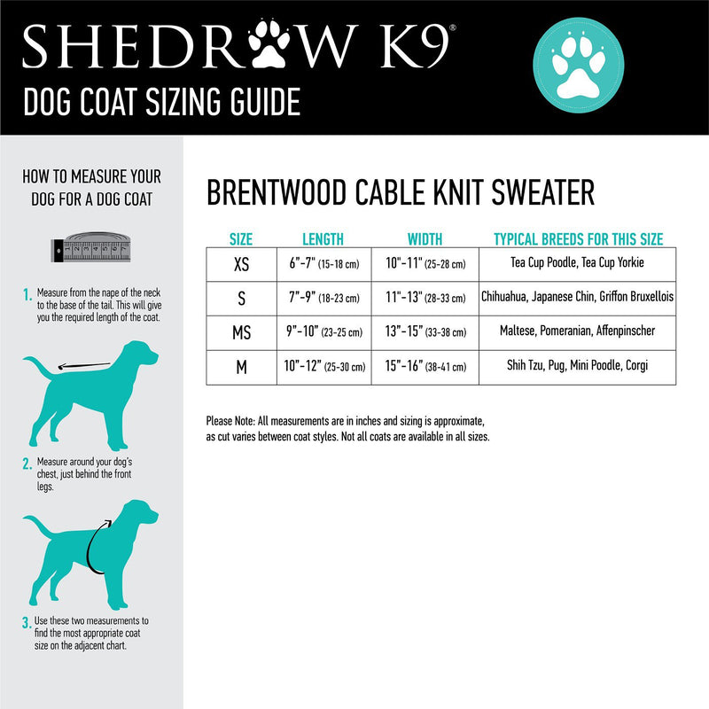 Brentwood Cable Knit Dog Sweater