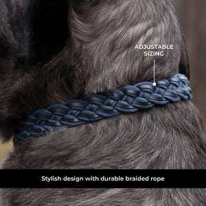 Rideau Braided Rope & Leather Collar